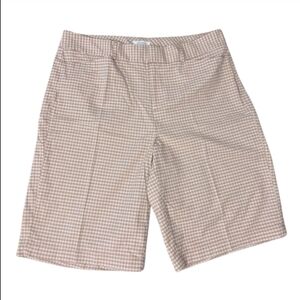 90s Dockers Ideal Fit Mid Rise Tan Rust Plaid Metro Bermuda Shorts Women's 12